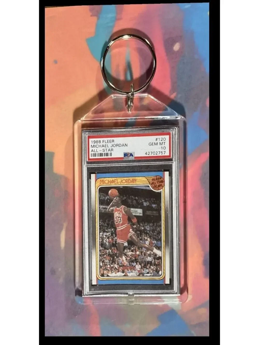 3003 Michael Jordan1988 Fleer AS Custom Made Keychain-Great Gift